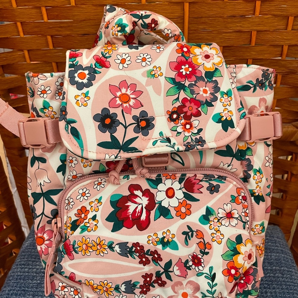 Vera Bradley Pink and Red Floral Mini Backpack